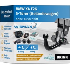 AHK f�r BMW X4 F26 14-18 vert. abnehmbar BRINK +13pol E-Satz spezifisch
