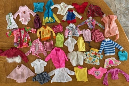 Vintage Lot of 36 Barbie Doll Tops Sweaters Blouses Shirts Retro Most Handmade