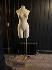 HIGH QUALITY FEMALE MANNEQUIN TORSO BODY DISPLAY BUST WITH BRUSHED BRASS STAND