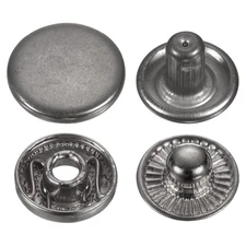 60Set Press-Stud Cap Button 12.5mm Metal Snap Fastener for Leathers, Gun