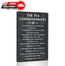 The Ten Commandments Thou Shalt Have No Other Gods Before Me Metal Hanging Sign