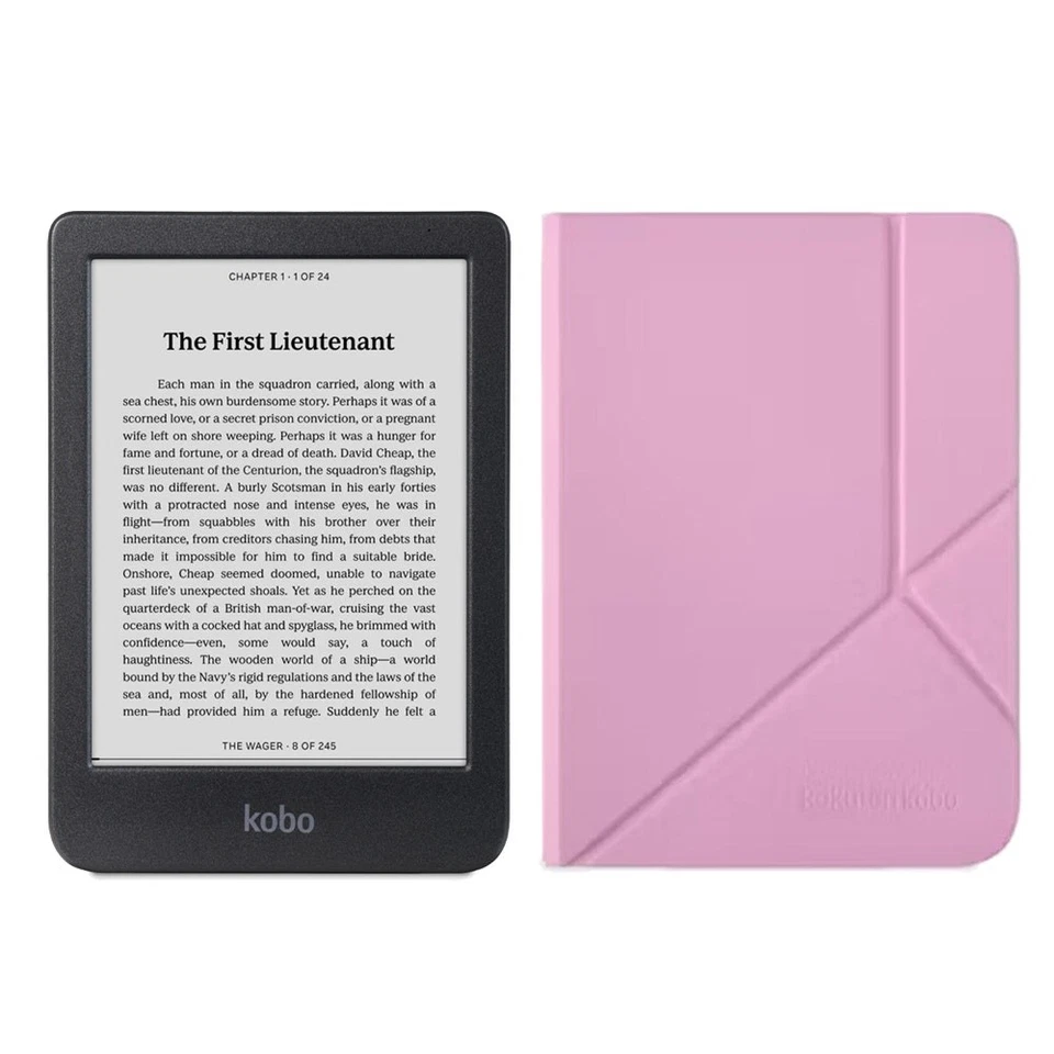 Kobo Clara Black and White SleepCover Case (Candy Pink)