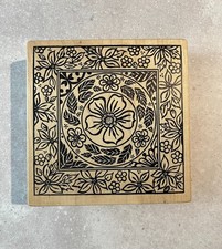 Magenta Flowers and Leaves Background Stamp - Large