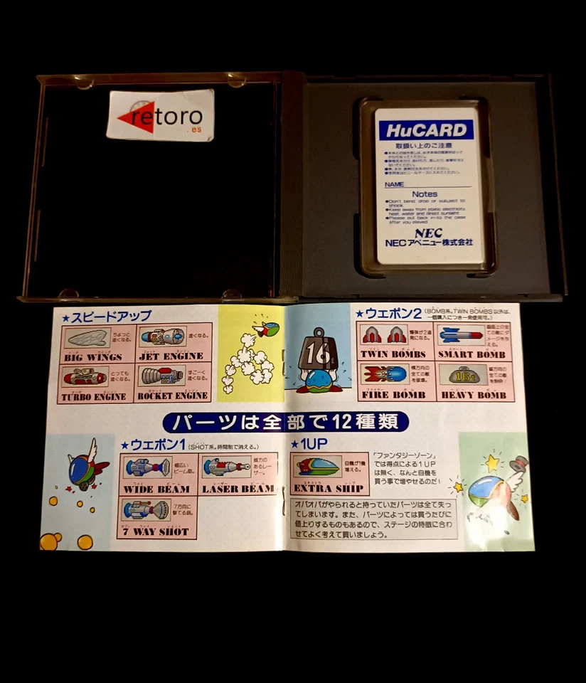 FANTASY ZONE PC-ENGINE TurboGrafx NEC HuCard JAP PCE Pc Engine - Imagen 2 de 2