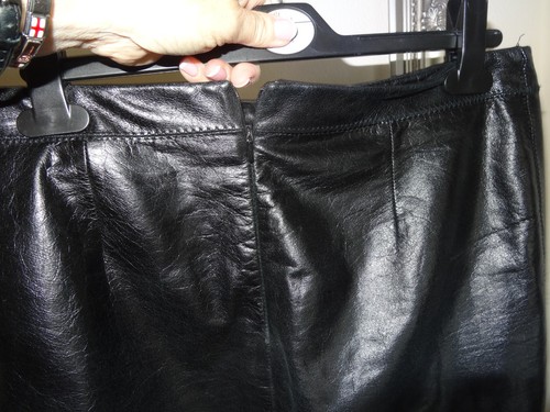 Falda negra de cuero genuino para mujer talla 10 cintura talla 34 pulgadas - Imagen 4 de 6