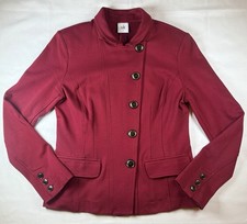 Cabi Womens Size 4 3175 Red Outing Blazer Jacket Rhubarb Button Pockets Stretch