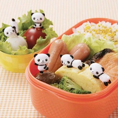 8 Stück Mini Panda Obst Gabeln Kinder Cartoon Bento Snack Kuchen Essen Picks Set UK