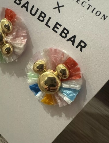 2021 Disney Parks Baublebar Mickey Mouse Metallic Balloon Dangle Earrings - Picture 2 of 3