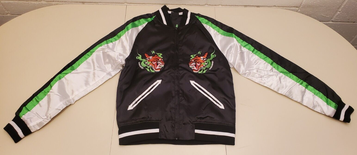 GAME THEORY EMBROIDERED RETRO 80s SHINY JACKET MENS SMALL BREAK