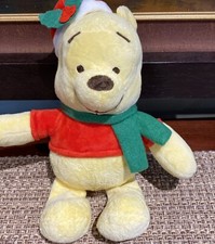 Disney Winnie The Pooh Santa Plush 11.5  Pre-Owned