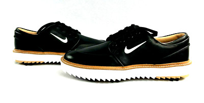 Nike Janoski G Tour Leather Golf Shoes Black-Tan Beige-White Men's Size 7.5