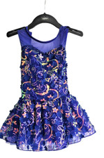 Revolution Dance Costume Competition Blue Floral Dress Size MC
