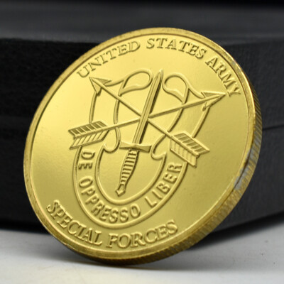 United States Army Special Forces Gold Plated Coin Military