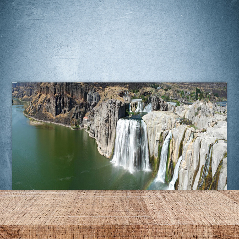 Panneau mural en verre trempé premium 100x50 cm motif chute d'eau de prestige
