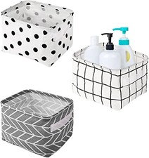 Small Fabric Storage Baskets 3pcs Waterproof Bathroom Storage Boxes New