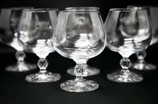 Cognac Snifter Set of 6 Whiskey Wine Crystal Glasses  8 oz /250 ml Czech Bohemia