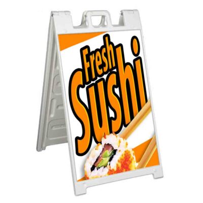 FRIED SUSHI Signicade 24x36 Aframe Sidewalk Sign Banner Decal FISH