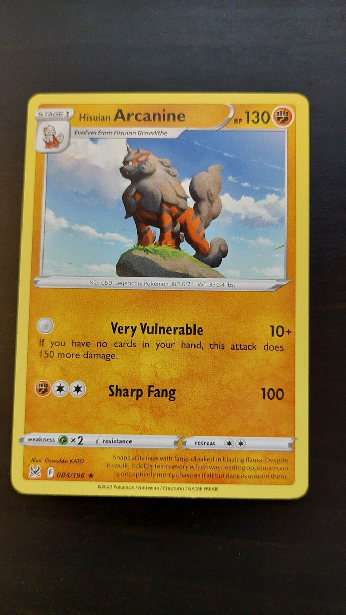 Hisuian Arcanine (84/196) Non-Holographic Pre-Release Pokemon card | eBay