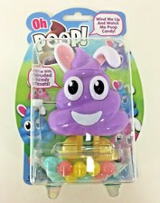 Flix OH POOP Wind Up COLLECTIBLE TOY Candy Dispenser PURPLE BUNNY Emoji Easter