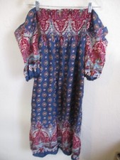 Tanuja Dress Size Small Shirred Front Off Shoulder Long BOHO