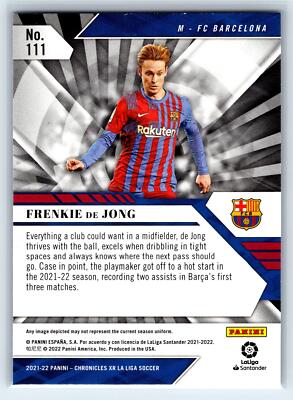 Frenkie de Jong 2022 Panini Chronicles Xr FC Barcelona #111 Purple