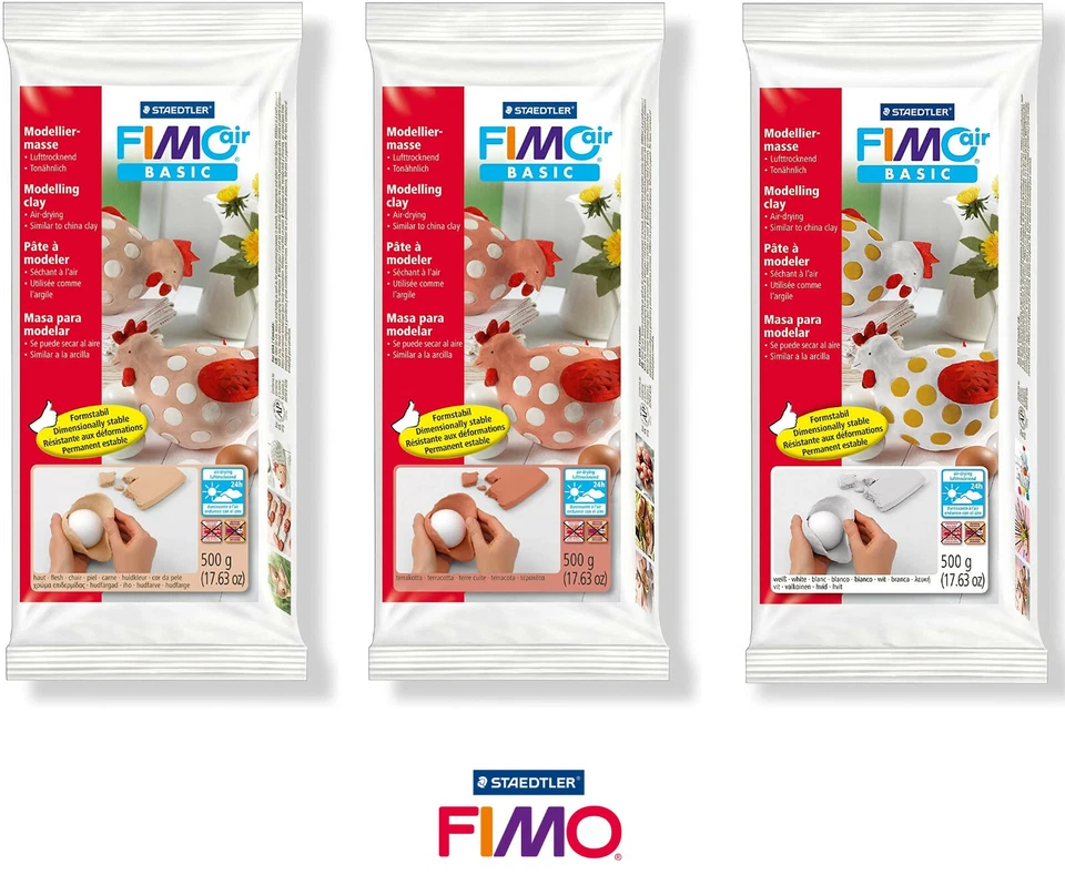 FIMO AIR BASIC MODELLIERMASSE - 500g - FARBEN AUSWAHL - STAEDTLER # NEU OVP
