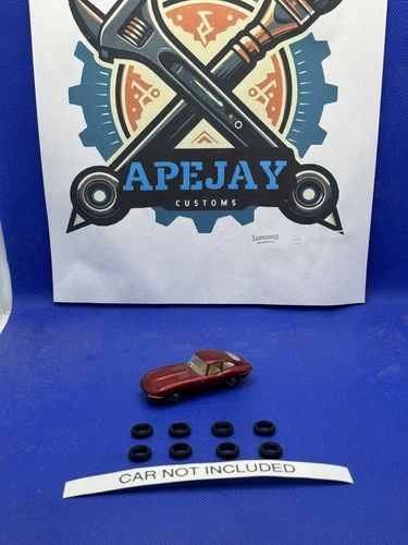 2 sets of new tires, 8 total for spoke wheels lesney matchbox "E" type jaguar