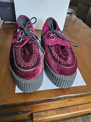 Tuk Creeper Burgundy Velvet Mens Size 8