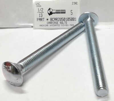 Bullone Testa Esagonale 1/2-13 X 5 Pollici – Grado 8 Zincato Giallo – Rivercity Fastener (1 Pezzo) - Foto 2