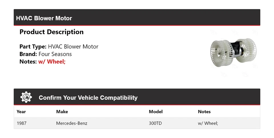 Motor soplador de climatización para Mercedes-Benz 300TD 1987 4 estaciones Foto 2 de 4