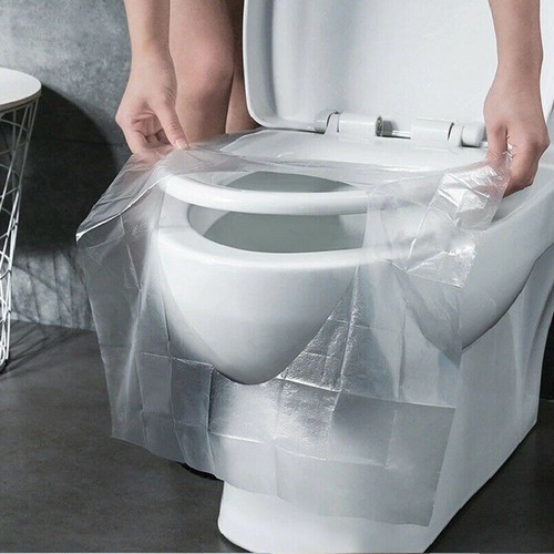 50 Stück Reise Einweg Toilettensitz Deckel Wasserdicht Tragbar WC Pad Toilettenmatte - Bild 1 von 11