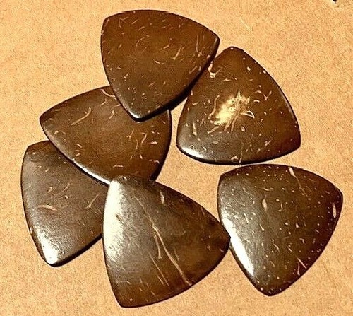 Custom House Hand Crafted Coconut Husk Guitar Pick - 6 Pack