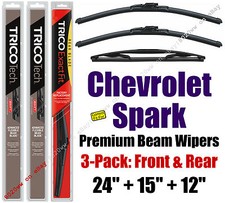 Wipers 3-Pack Premium Front and Rear fit 2013-2015 Chevrolet Spark 19240/150/12A