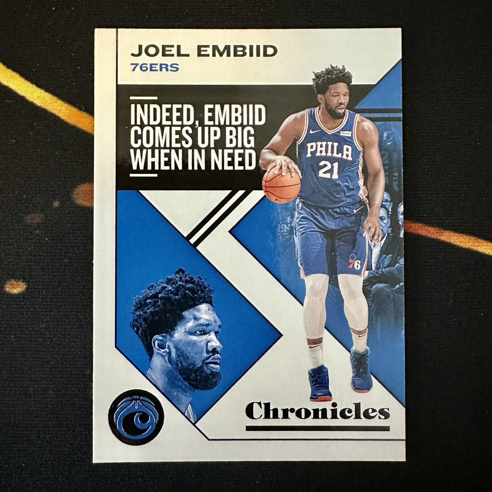 Joel Embiid 2019-20 Panini Chronicles Basketball Base Card No. 9 - Sixers 76ers
