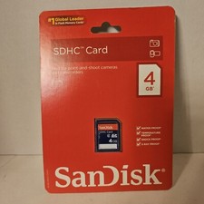 New Sandisk SDHC Secure Digital High Capacity Card 4GB Class 4 Camera Camcorder