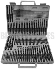 115pc Carbon Steel Drill Bit Set Precision Drilling SAE 29 Sizes 1/16" to 1/2"