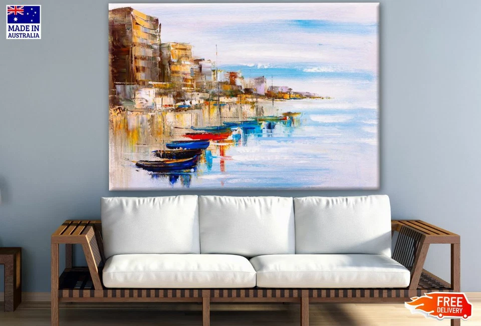 Colorful Abstract City Painting Canvas Collection Home Decor Wall Print Art