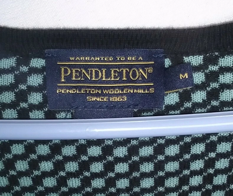 Women's Pendleton Checkered Turquoise Blue One Button Sweater Vest Size Med VTG? - Image 4 of 4