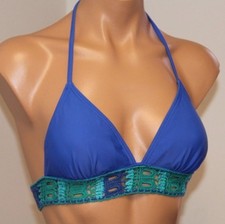 NWT California Waves Swimsuit Bikini Bra Top Sz S Halter Blue