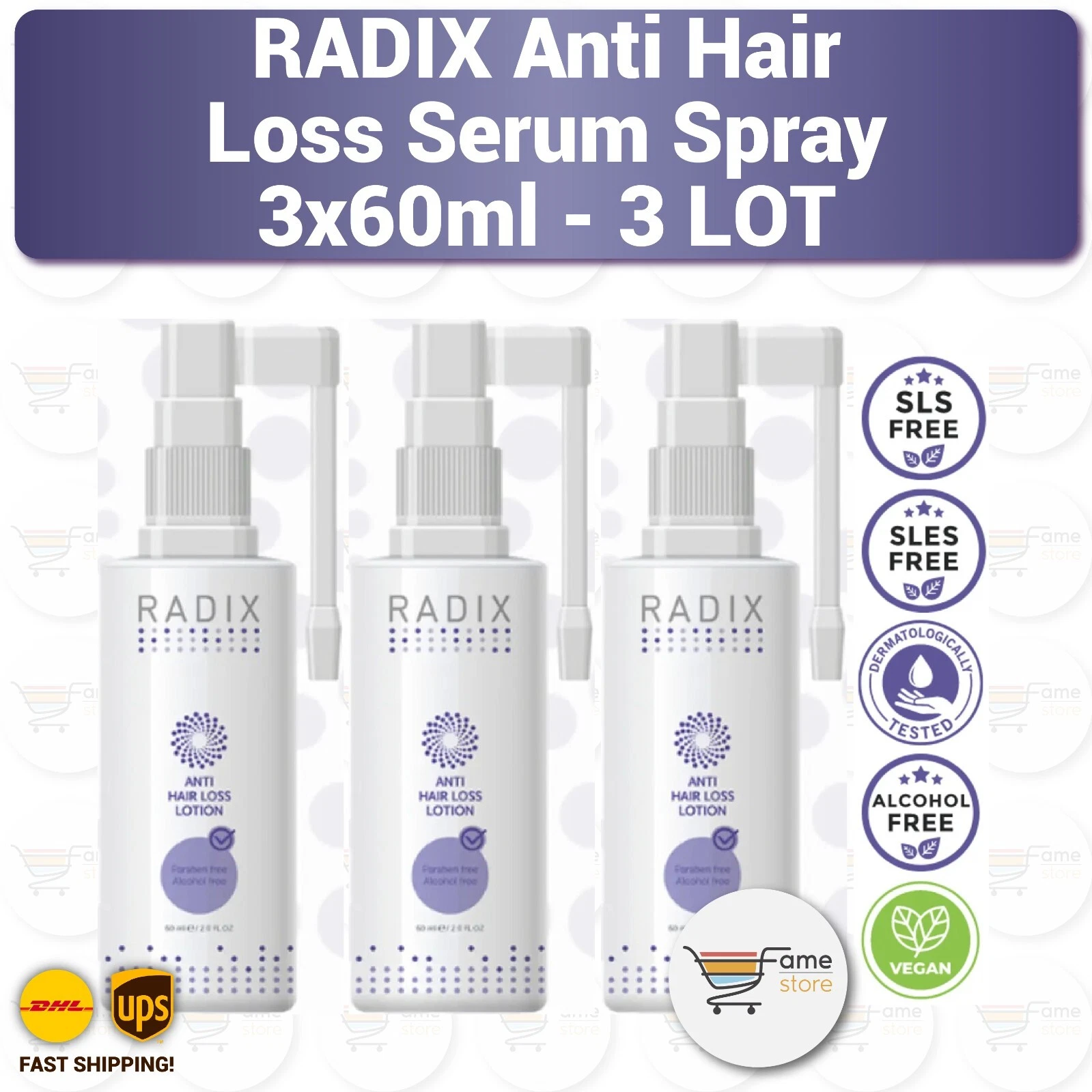 RADIX Anti Hair Loss %5 Procapil Lotion, Hair Serum Spray 3 LOT (3x60ml)
Opens in a new window or ta