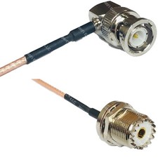 RG316 BNC MALE ANGLE to UHF Female BULKHEAD RF Cable Rapid-SHIP LOT