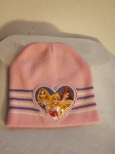 Disney Princess Kids Winter Beanie Pink Purple Stripes Girls Aurora Belle
