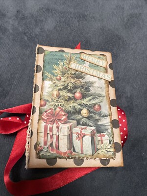 Notizbuch  Scrapbook - Vintage Christmas WEIHNACHTEN Kalender -Junk Journal DIY