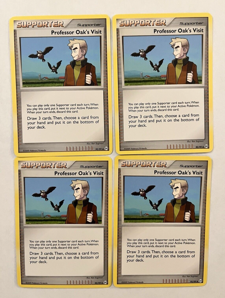 pokemon arceus trainer card 4X PROFESSOR OAK'S VISIT 90/99 Platinum ARCEUS Pokemon -Trainer PLAYSET