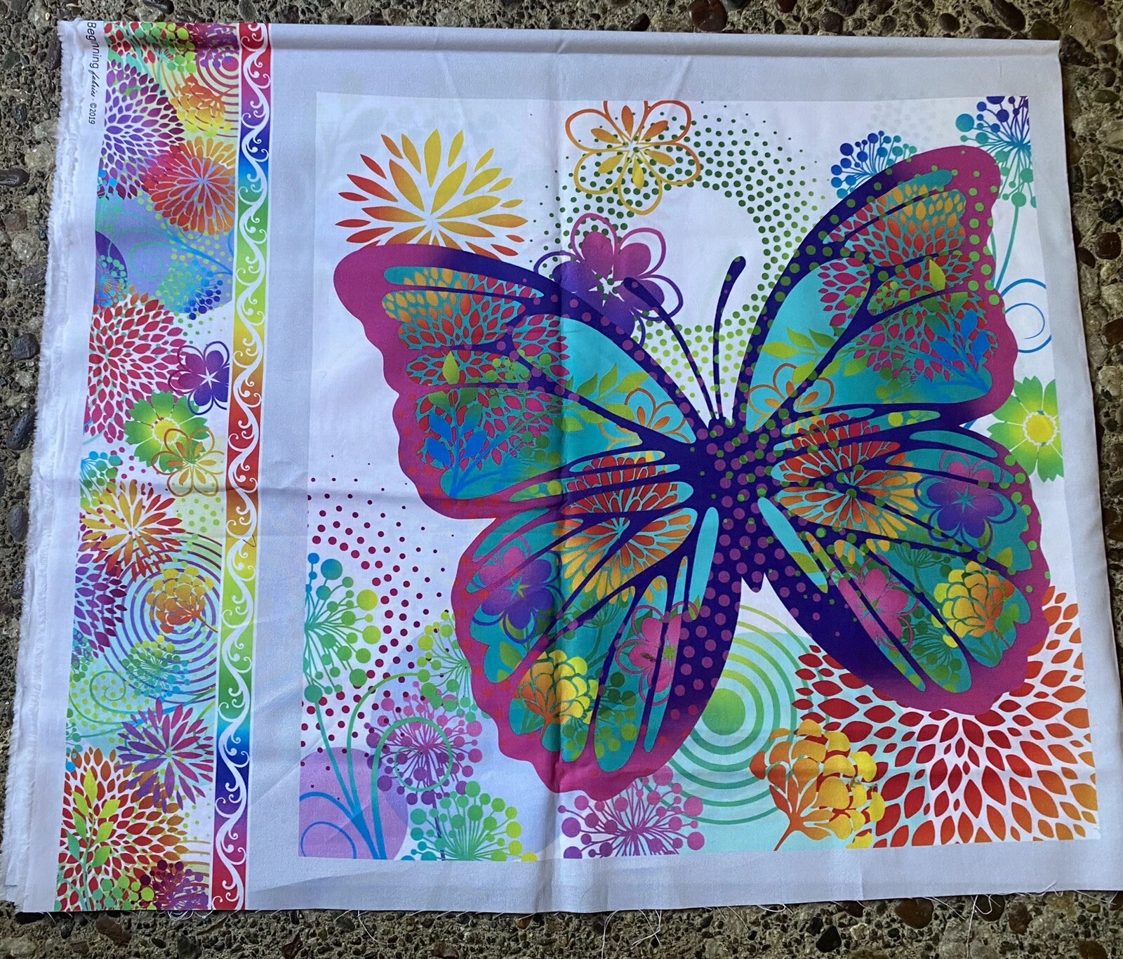 Fabric Lot Garden II Butterfly Brights PANEL Jason Yenter / #11216 Ombre Daiwabo - product detail image 7
