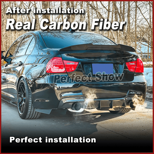 Spoiler diffusore posteriore in carbonio adatto per BMW SERIE 3 E90 325i 335i pacchetto M  - Foto 5 di 12