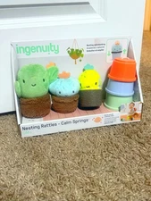 Ingenuity Calm Springs Nesting Rattles for Baby 3 Months +, Unisex