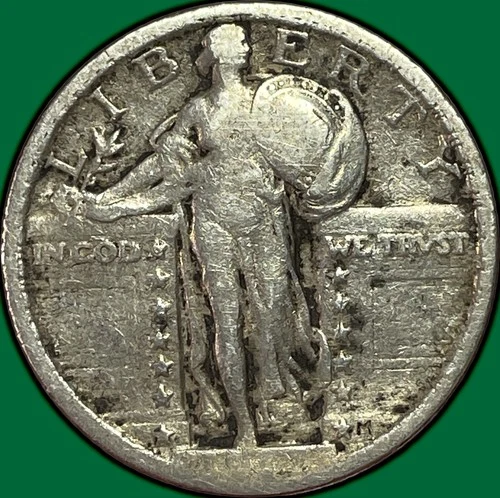 1917 Type 2 Standing Liberty Quarter Very Fine VF Coin #34628