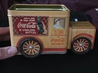 1995 Vintage Coca Cola Delivery Truck Tin Canister Working Wheels Collectible