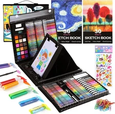 237-Piece Kids Art Set with Double-Sided Easel, Painting Kits for Kids Ages 4...